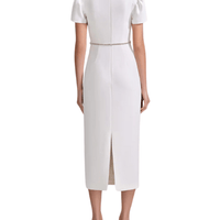 White Crepe Diamante Midi Dress White by Self Portrait - Rental Hong Kong