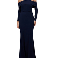 Zola Off Shoulder Gown Blue by Bariano - Rental Hong Kong